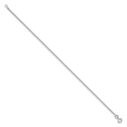 925 Sterling Silver Polished Spring-Ring 1.5Mm Curb Chain Bracelet 7 Inch Link-Bracelet for Women and Men